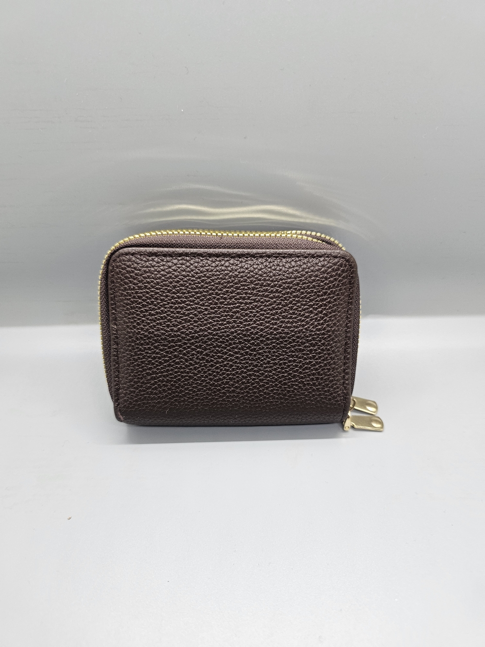 Compact Brown Zip Wallet